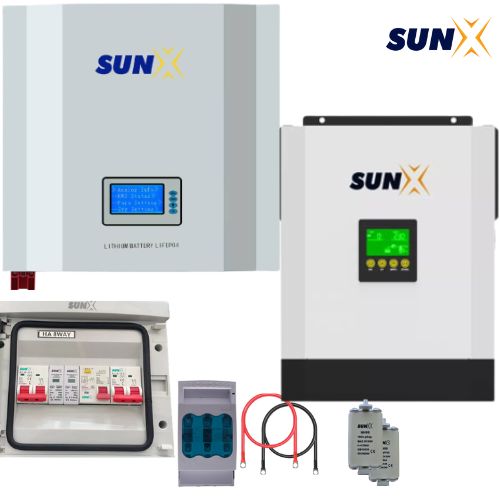 Sunページ SunX Backup Power Kit. 3KVA 24V Hybrid Inverter, 1 X 2.6Kw 24V